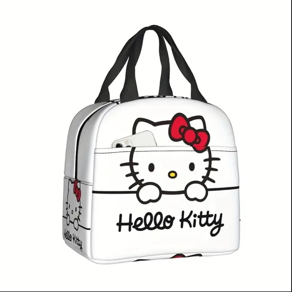 Hello Kitty White and Black Cosmetic Bag with Iconic Design